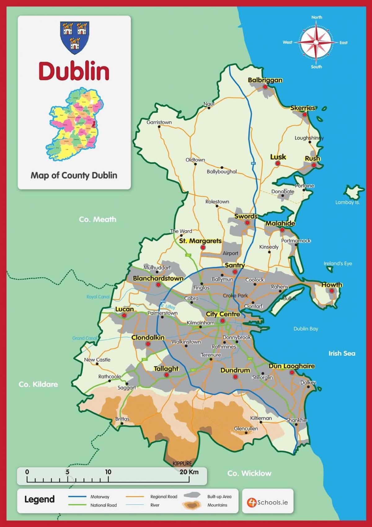kaart Dublin county