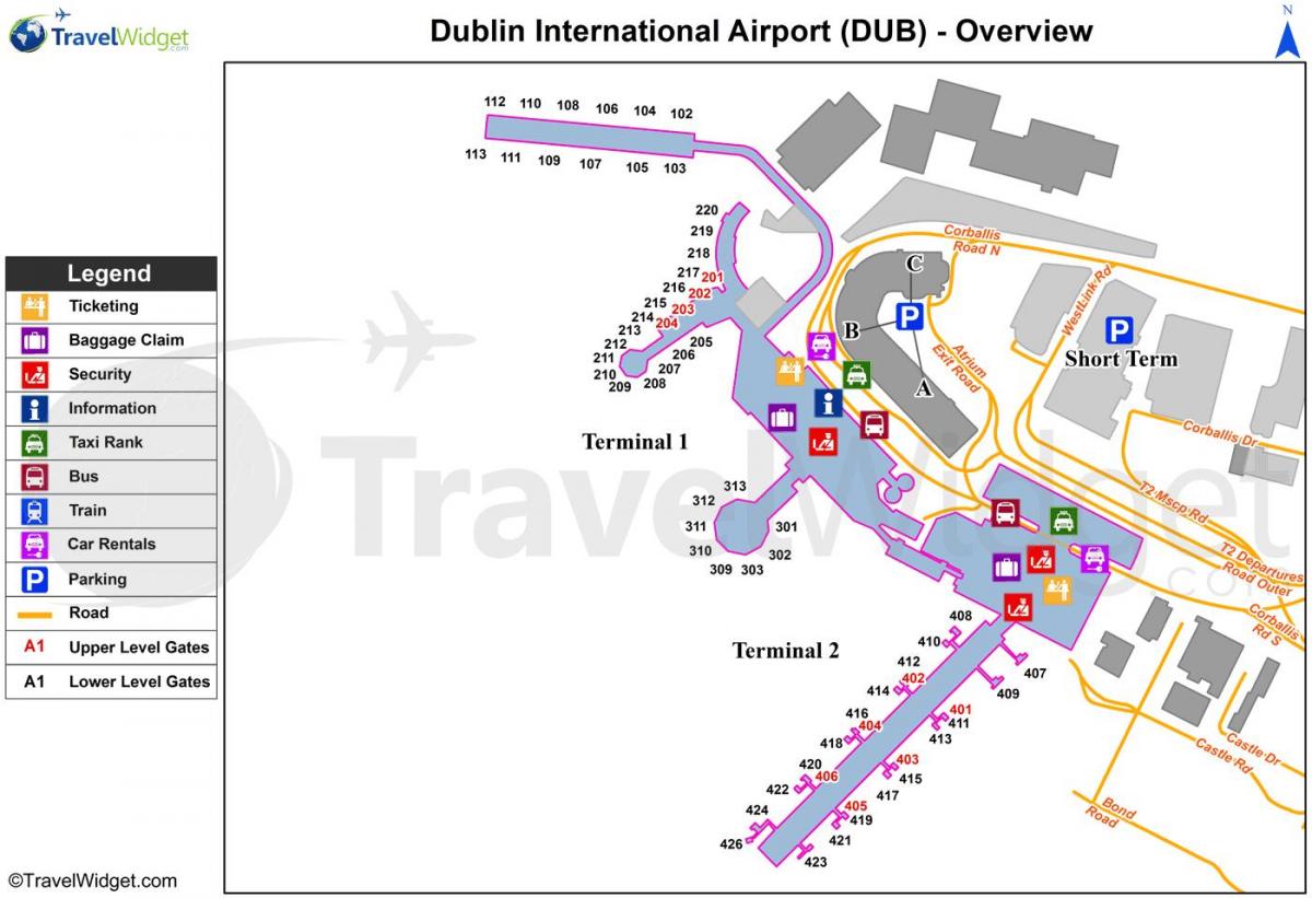 Dublini lennujaama parklas kaardil