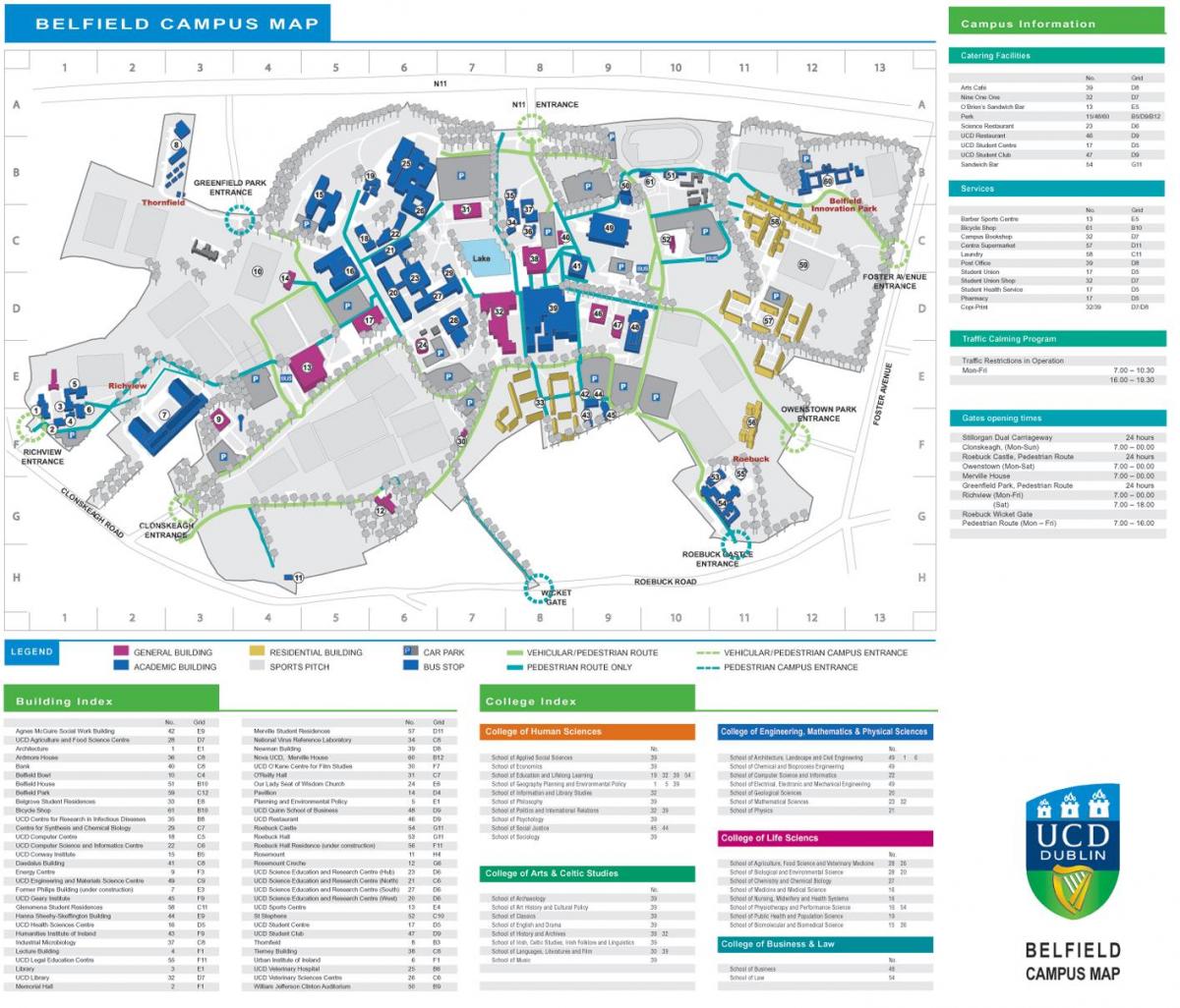 UCD Dublin kaart