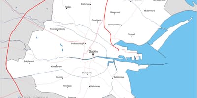 Kaart Dublin linnaosade