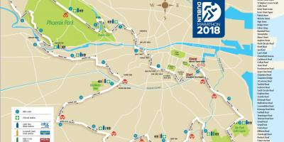 Dublin city maratoni marsruut kaardil